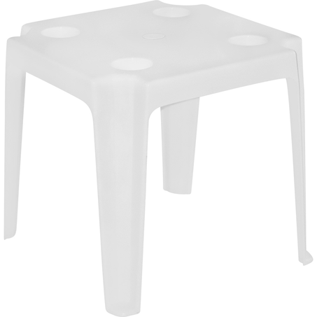 Mesa Plástica Branca Bel Com Porta Copos e Apoio 