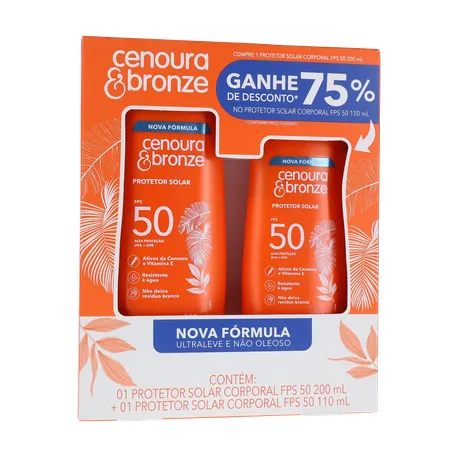 Protetor solar corporal cenoura e bronze 360-35