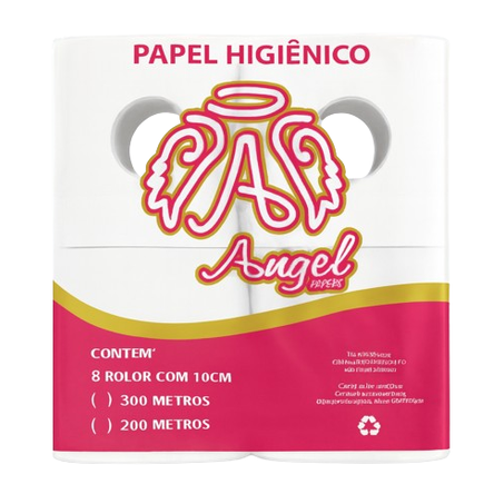 PAPEL HIGIÊNICO ROLÃO FOLHA SIMPLES 100% CELULOSE 200M PRO C/8 ROLOS