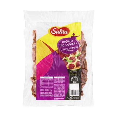 Linguiça calabresa fatiada sulita 1kg