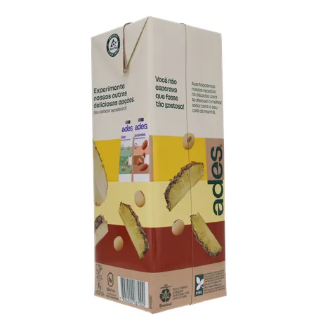 Bebida a Base de Soja Ades Sabor Abacaxi Caixa 1lt 360-14