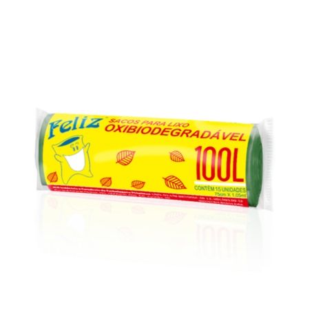 SACO DE LIXO FELIZ OXI-BIO VERDE 15L