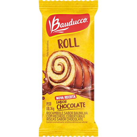 BOLINHO BAUDUCCO ROLL SABOR CHOCOLATE 34G