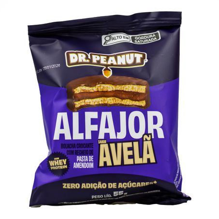 ALFAJOR SABOR AVELÃ 55G DR. PEANUT