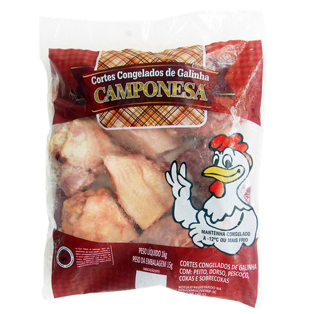 CORTE CONGELADOS DE GALINHA CAMPONESA IQF PACOTE 1KG