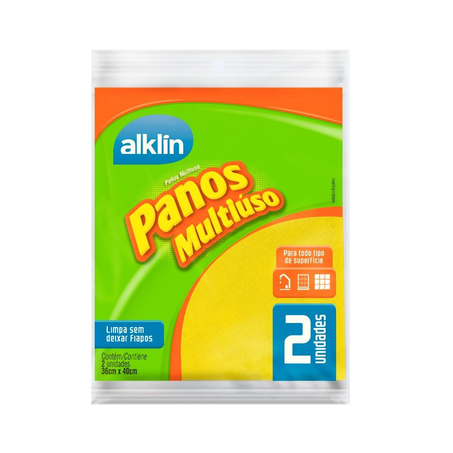 Pano Multiuso Alklin 36X40cm com 2 Unidades