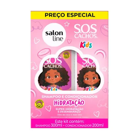 Kit salon line kids sh 300ml + cond 200ml hidratacao .