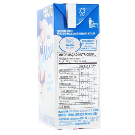 Leite Condensado Nestlé Moça Semidesnatado Caixa 340gr 360-7