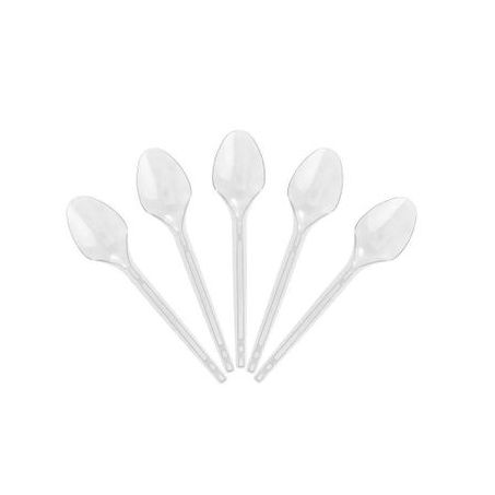 Colher Plástica cristal sobremesa Regina com 25unidades