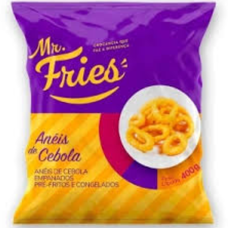 Aneis de cebola congelado e empanado iqf mr fries 1,1kg