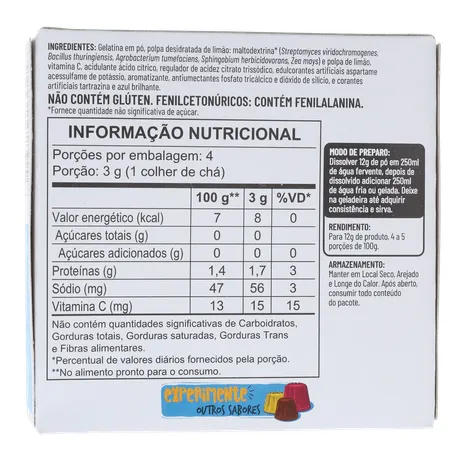 Gelatina apti limão zero açúcar 12g 360-17
