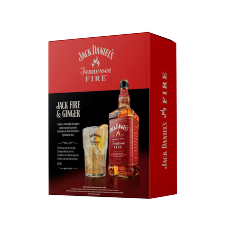 Kit Whisky Jack Daniels Tennessee Fire com 1 Copo
