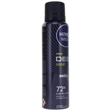 Antitranspirante Aerosol Nivea Men Deep Sport 72H Carvão Ativado Frasco Spray 150ml 360-31