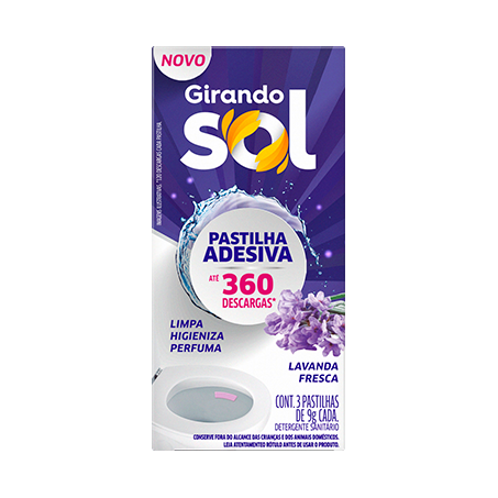 Pastilha adesiva girando sol lavanda fresca c/3