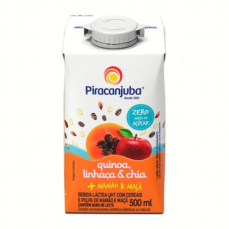 BEBIDA LÁCTEA MAMÃO E MAÇÃ PIRACANJUBA ZERO