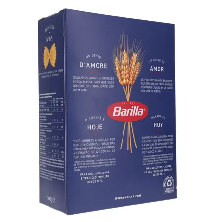 MASSA G DURO BARILLA CURTA FARFALLE 500G 360-15