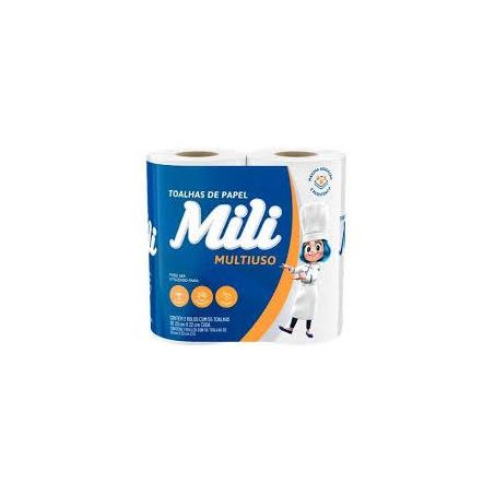 Rolo de Toalhas de Papel Mili Multiuso Pacote 2un