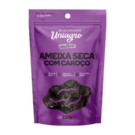 Ameixa seca uniagro com caroço 150g