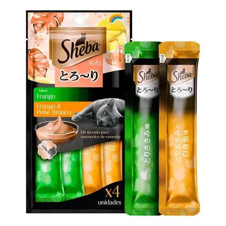 Petisco Sheba 48g Cremoso Frango e Peixe