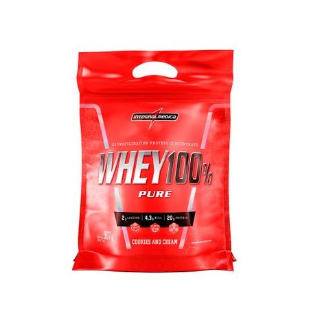 Whey 100% pure integralmedica cookies e cream 900g refil.