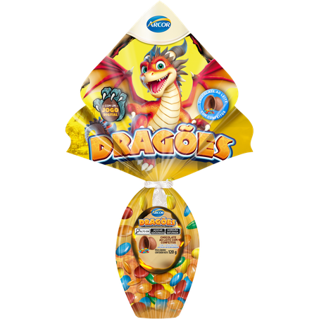 Ovo pascoa arcor 120g dragoes