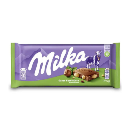CHOCOLATE MILKA AVELAS INTEIRAS 95G