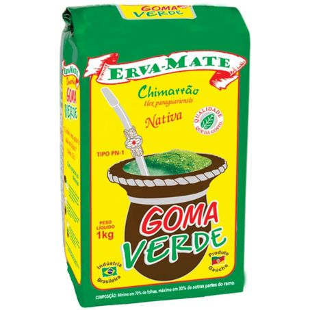 Erva mate goma verde 1kg tradicional