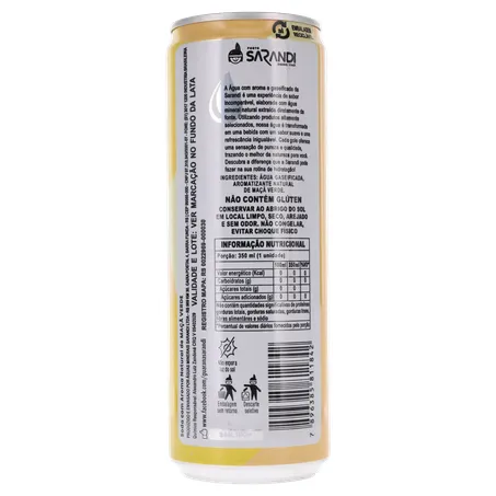 ÁGUA SABORIZADA COM GÁS SARANDI MAÇA VERDE LATA 350ML 360-15