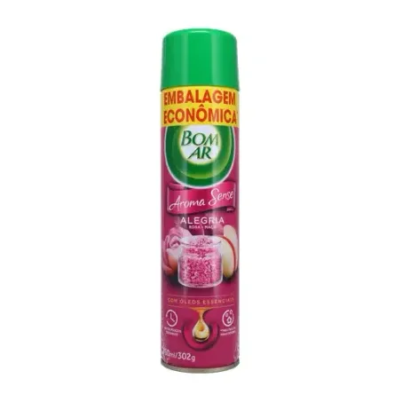 Neutralizador de Odores Bom Ar Alegria Rosa + Maçã Frasco Spray 360ml