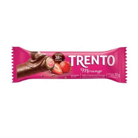 Chocolate trento morango chocolate 38% cacau 29g