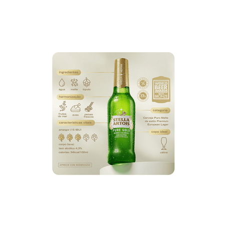 Cerveja Stella Artois Puro Malte Long Neck 330ml
