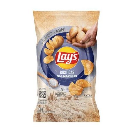 Salg elma chips lays rustica sal marinho 108g