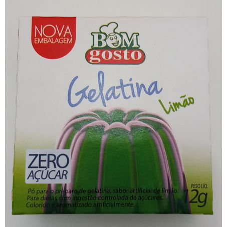 Gelatina em po bom gosto limao diet 12g