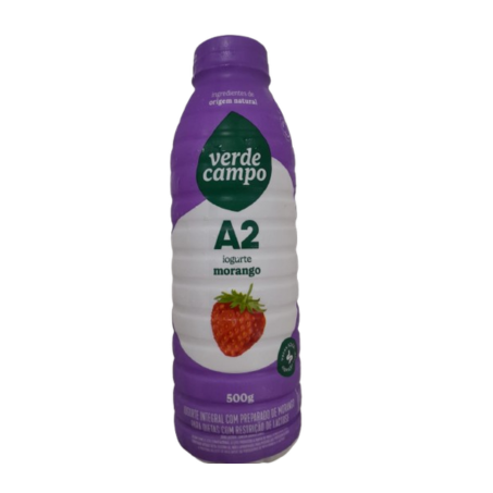 IOGURTE A2 INTEGRAL MORANGO VERDE CAMPO 500G