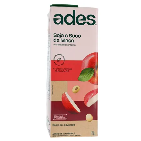 Bebida Base Soja Ades Frutas Maça 1l 360-35