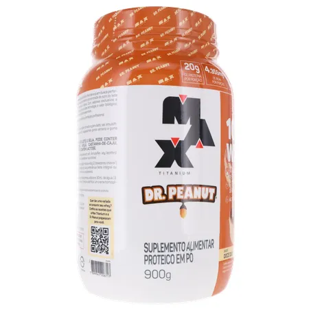 SUPLEMENTO WHEY PROTEIN MAX TITANIUM DR.PEANUT DOCE DE LEITE POTE 900G 360-31