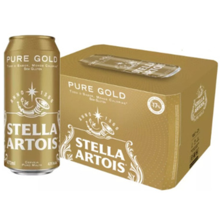 Cerveja latao 473ml stella aroie pure gold pcc/12un