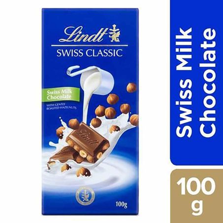 Barra de chocolate lindt leite com avela 100g