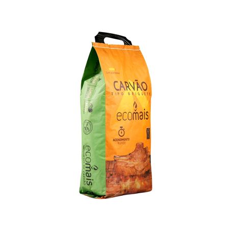 CARVÃO ECOMAIS 8KG. TIPO BRIQUETE