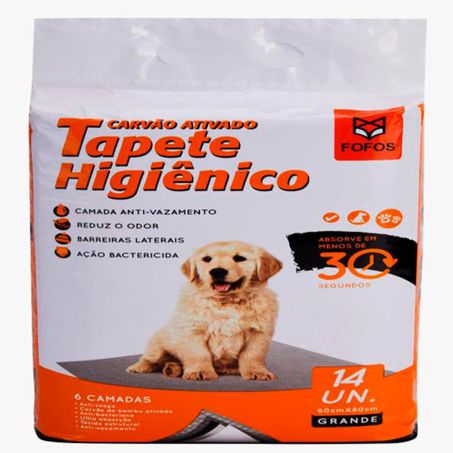 TAPETE HIGIENICO CARVAO ATIVADO FOFOS COM 14 TAPETES 56CMX56CM