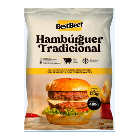 Hambúrguer Best Beef Congelado 480g