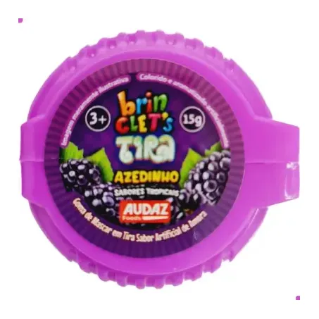 CHICLE AUDAZ BRINCLETS 15G TIRA AZEDINHO