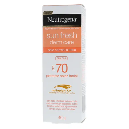 PROTETOR SOLAR FACIAL NEUTROGENA SUN FRESH DERM CARE SEM COR FPS 70 40G 360-1