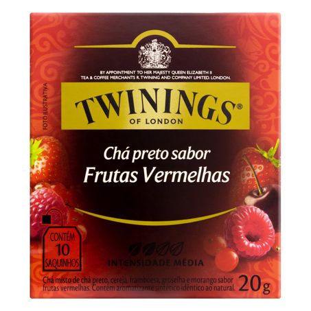 CHÁ PRETO FRUTAS VERMELHAS TWININGS COM 10 SACHÊS
