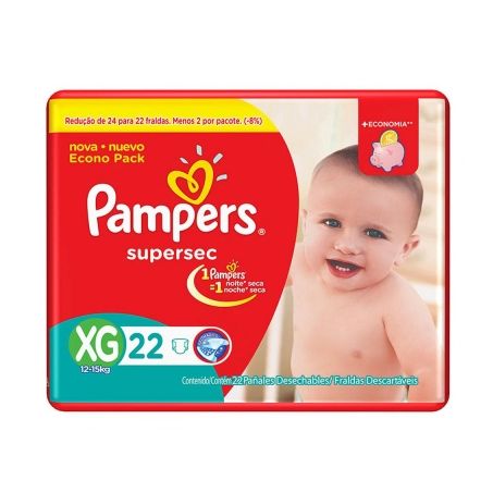 FRALDA PAMPERS SUPERSEC PACOTE XG COM 22