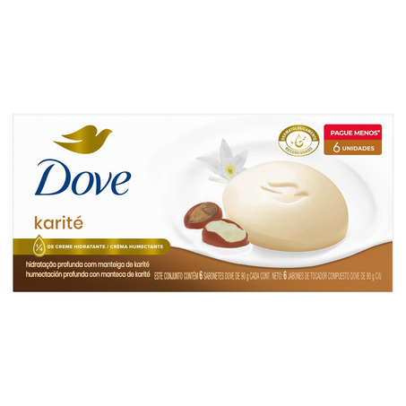Sabonete Dove Karité e Baunilha 90G com 6 Unidade 360-5