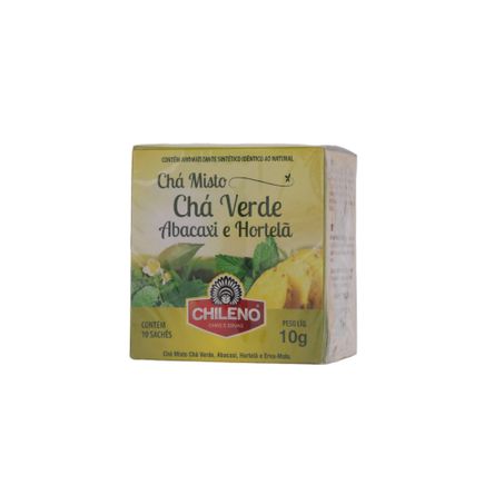 Chá Misto Chileno Chá Verde, Abacaxi, Hortelã e Erva-Mate Caixa com 10un - 10gr 360-33