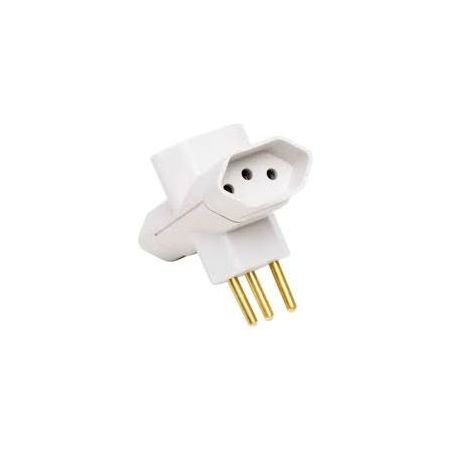 ADAPTADOR DE TOMADA T 3 PINOS BENJAMIN 3 SAÍDAS