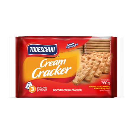 BISCOITO CREAM CRACKER 360G TODESCHINI