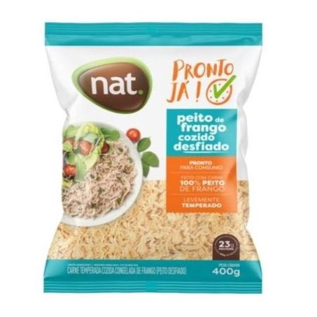 PEITO FRANGO DESFIADO NAT TEMPERADO CONGELADO 400G